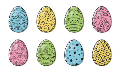 Set with Easter eggs. Vector
