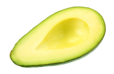sliced avocado isolated on a white background