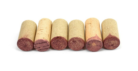 Wine corks isolated on a white background 