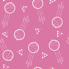 Vector Pink Triangle and Dream catcher Pattern.  Great for invitations, packaging design and wallpaper projects