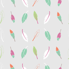 Vector Grey Falling leaves Pattern.  Great for invitations, packaging design and wallpaper projects