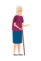 old woman with cane character