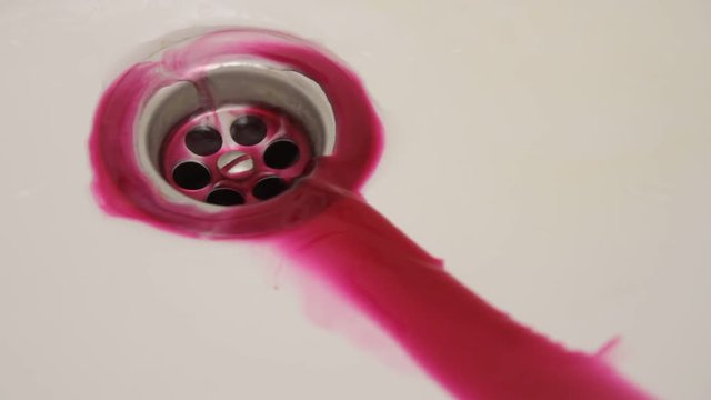 Blood flows into the hole of the shell