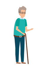 old man with cane character