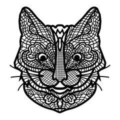 Close up cat handwritten.