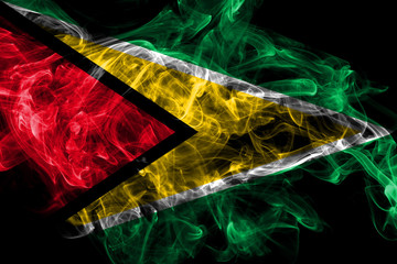 Guyana smoke flag isolated on black background