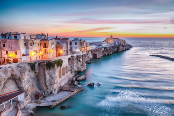 Fototapeta premium Vieste - beautiful coastal town on the rocks in Puglia