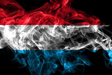 Luxembourg smoke flag isolated on black background