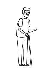 old man with cane character