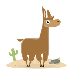 funny cartoon illustration of a lama