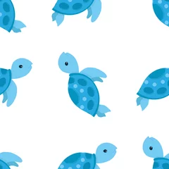 Behang zee patroon schildpad cartoon © StockVector