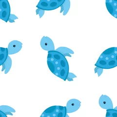 Gardinen Meeresmuster Schildkrötenkarikatur © StockVector