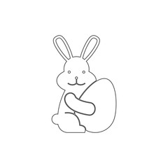paschal rabbit with egg outline icon. Elements of Easter illustration icon. Signs and symbols can be used for web, logo, mobile app, UI, UX
