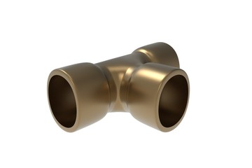Copper fitting 3D illustration