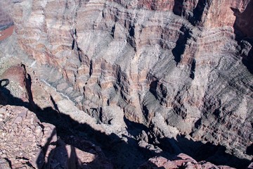 Amazing beauty view of Grand Canyon Arizona on blue sky background. Beautiful nature backgrounds.