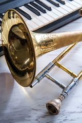 Obraz premium Classical Trombone Piano Keyboard