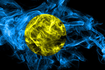 Palau smoke flag isolated on black background