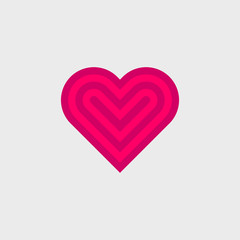 Vector linear stylized heart icon. Logo for your design.