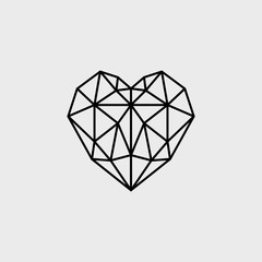 Vector geometrical stylized polygonal heart. Logo for your design.