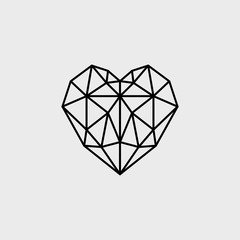 Vector geometrical stylized polygonal heart. Logo for your design.