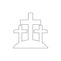 crosses, cemetery outline icon. Elements of Easter illustration icon. Signs and symbols can be used for web, logo, mobile app, UI, UX