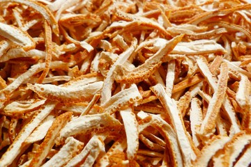 dried orange peel peel medicinal raw materials flavored candied fruit texture close-up background