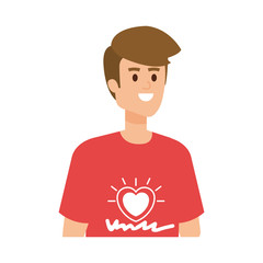 young man volunteer character