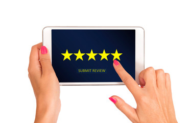 female touch five star on the customer satisfaction questionnaire