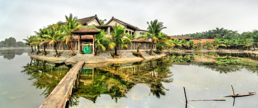 View of Tam Coc town in the Ninh Binh Province of Vietnam