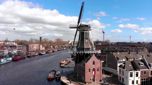 Aerial view of in Haarlem in spring, Netherlands