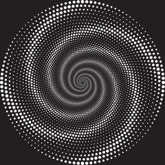 Dotted Halftone Vector Spiral Pattern or Texture