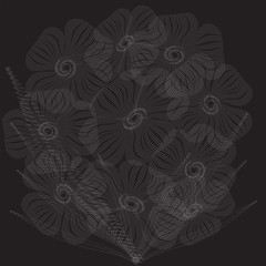 Floral background. Dotted bouquet