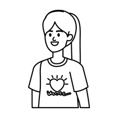 young woman volunteer character