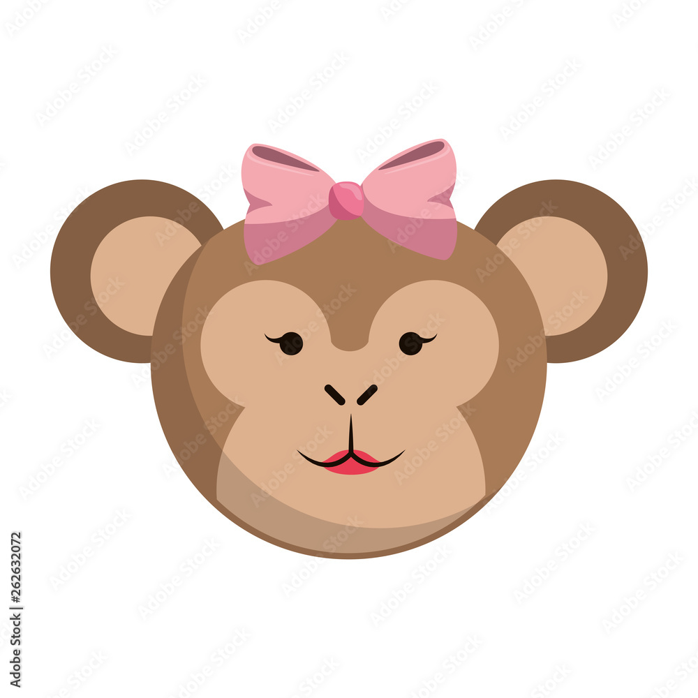 Canvas Prints Monkey cute animal head