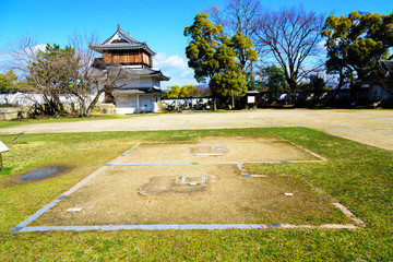 岡山城の表書院跡と月見櫓（岡山県岡山市）