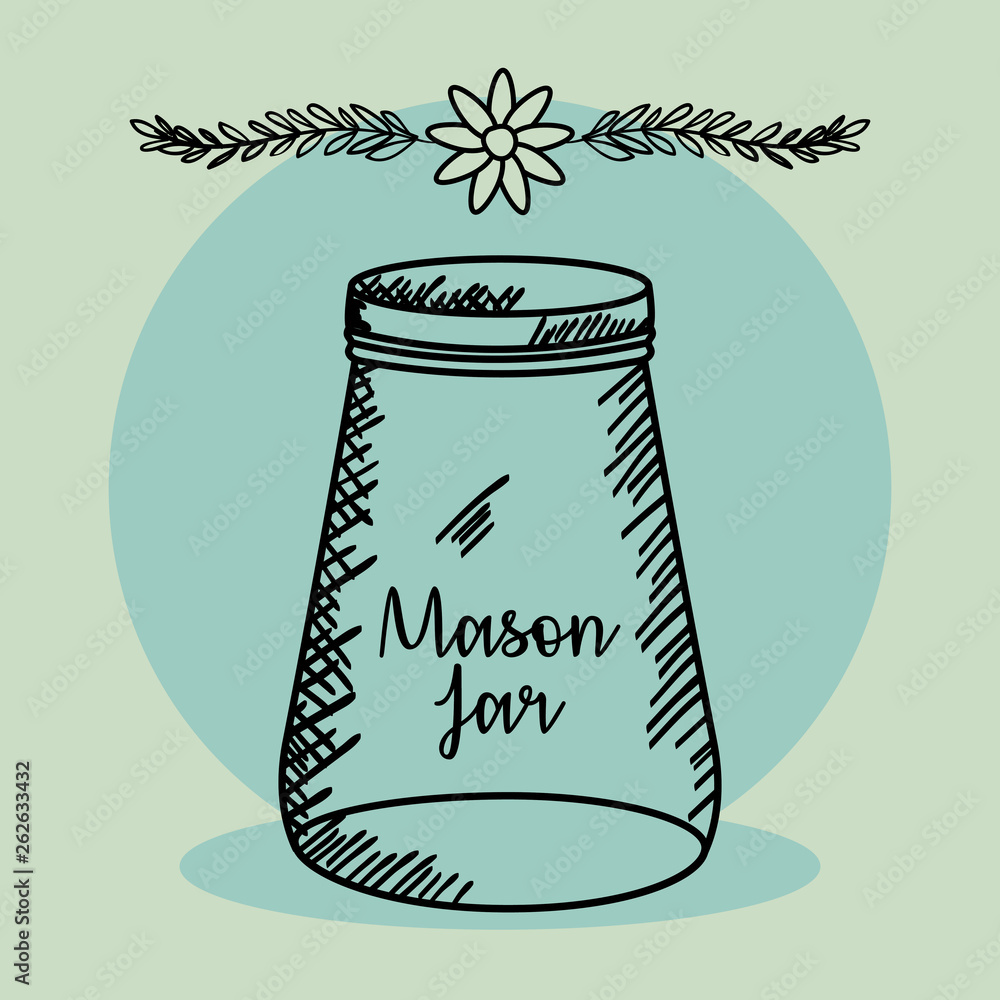 Canvas Prints mason jar drawing art