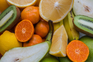 Fresh fruits.Assorted fruits colorful background.