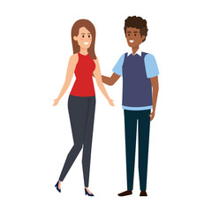 young couple avatars characters