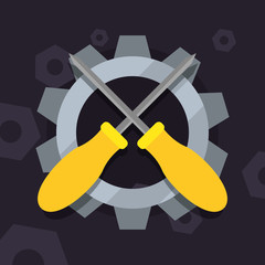 screwdrivers gear background