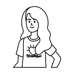 young woman volunteer character