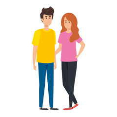 Obraz premium young couple avatars characters