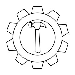 hammer gear tool icon