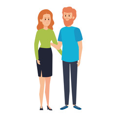 Fototapeta premium young couple avatars characters