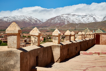 old castle morocco view snowy mountains