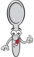 Cartoon illustration of a smiling spoon giving thumbs up.