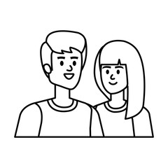 young couple avatars characters