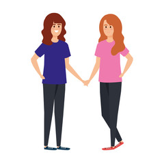Fototapeta premium postacie przyjaciół młodych dziewcząt