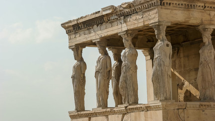 the erechthion ladies at the acropolis in athens, greece