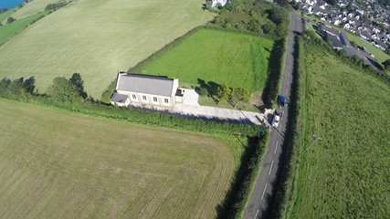 Aerial photo of Church in Ireland