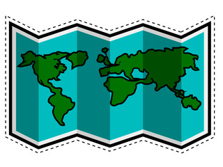 Travel map dotted sticker. Vector illustration design